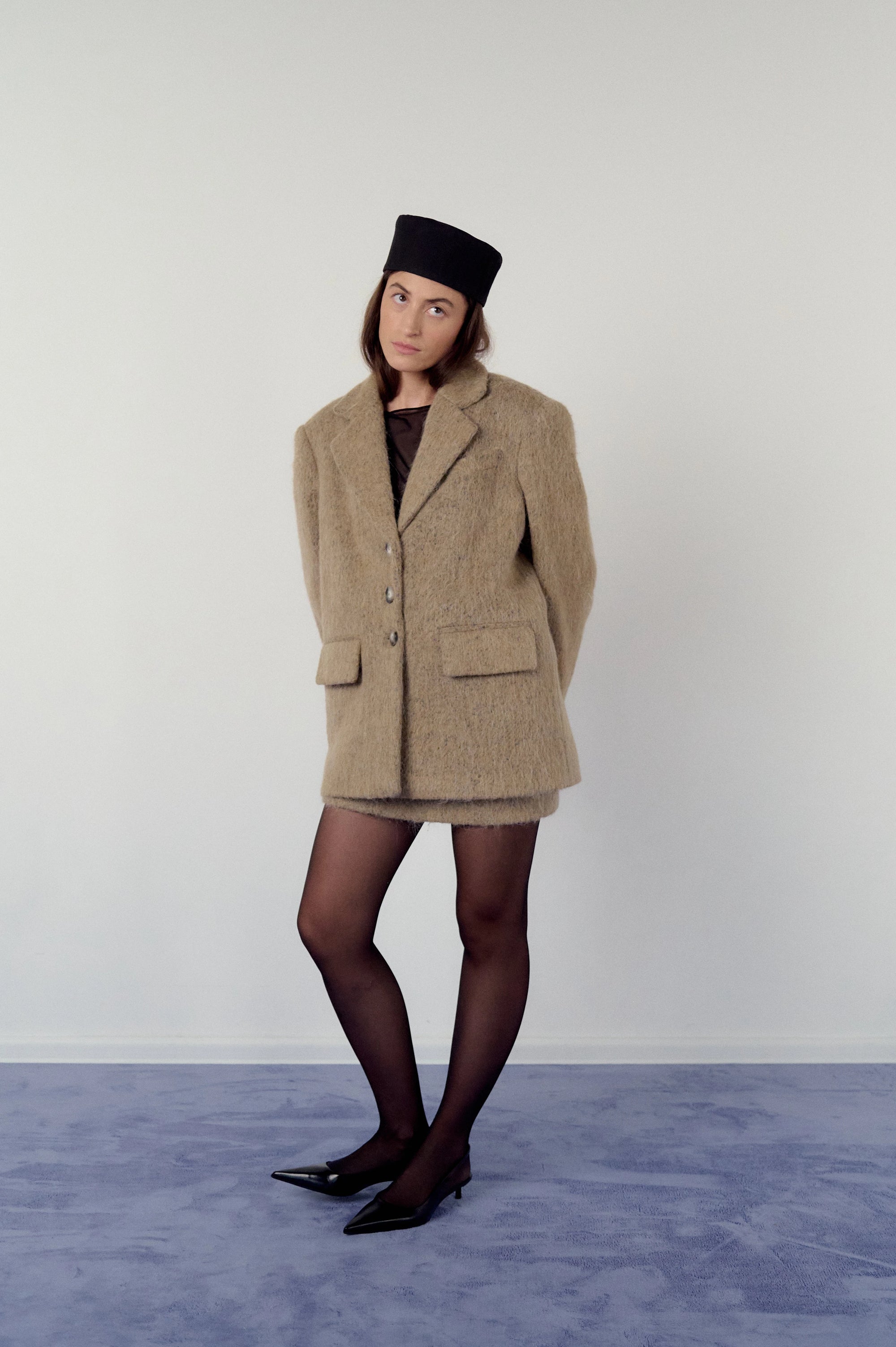 Blazer, but coat in sand