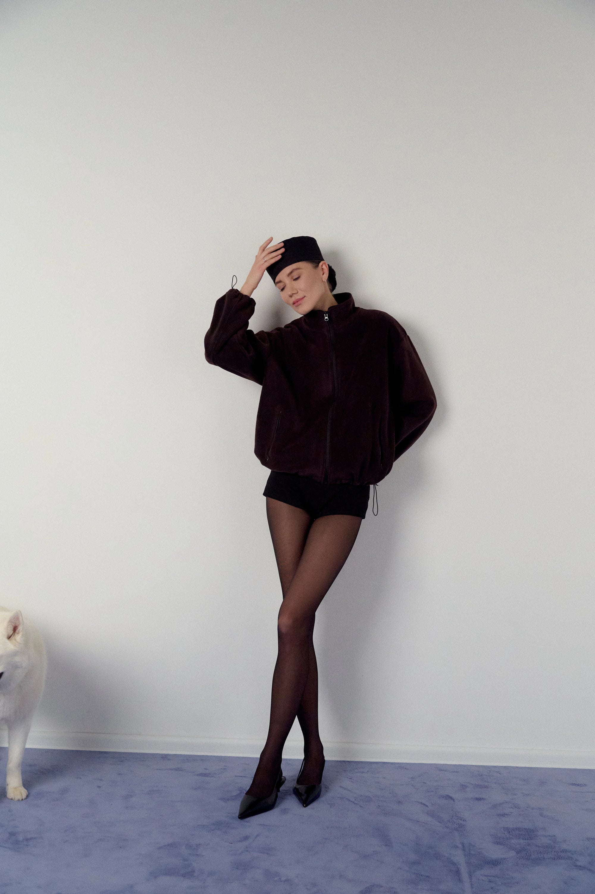 Fleece jacket in brown