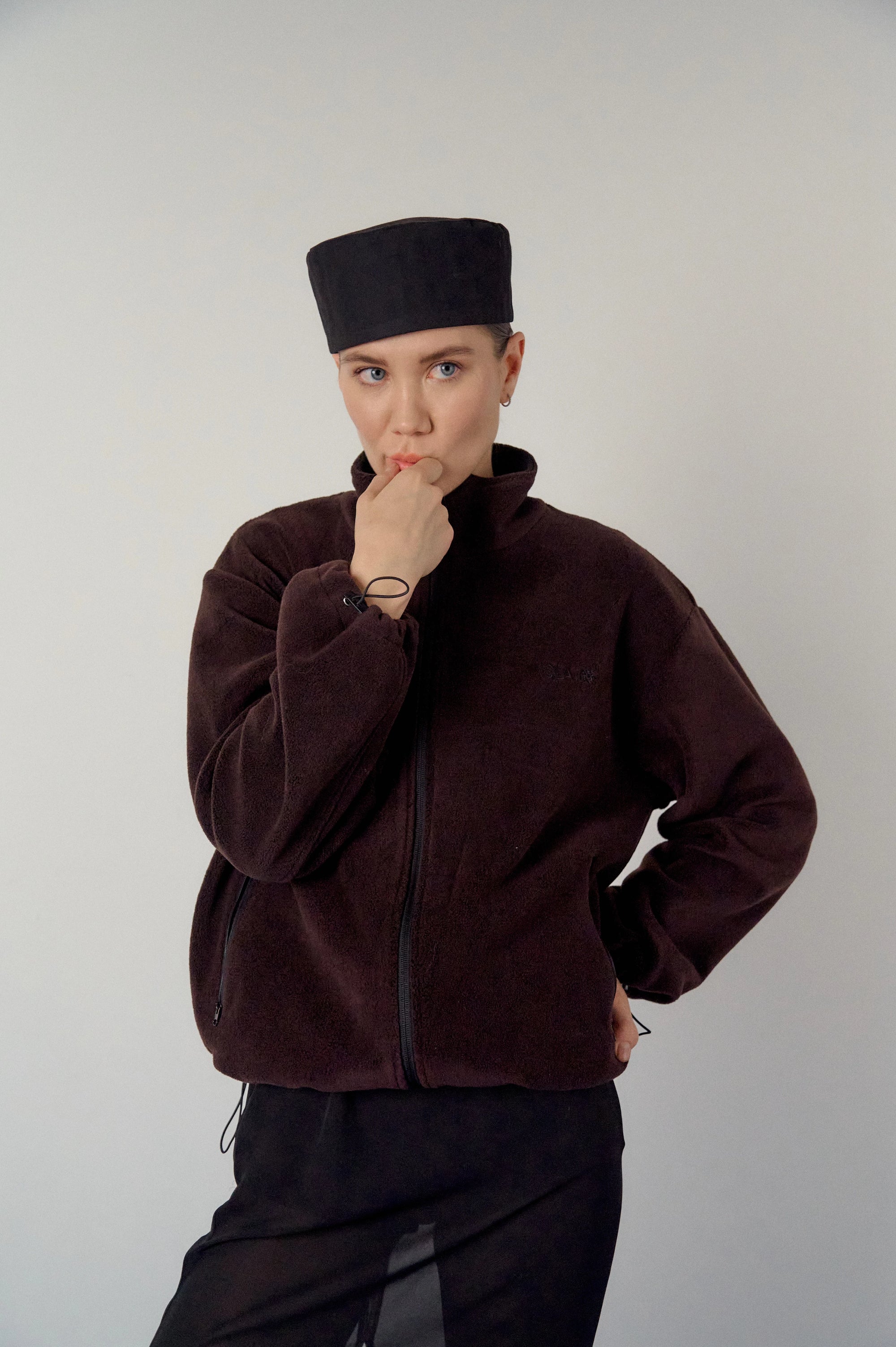 Fleece jacket in brown