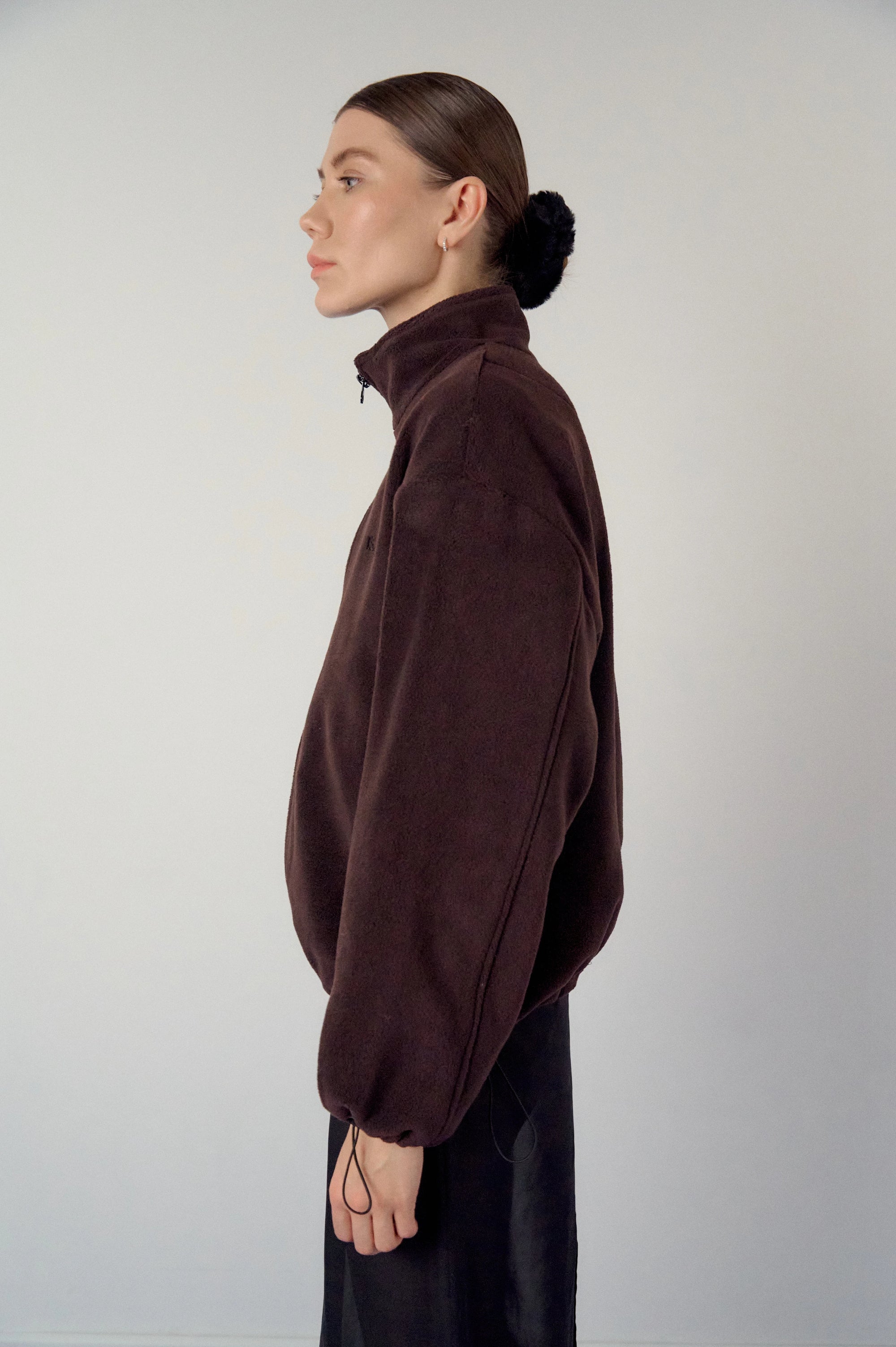 Fleece jacket in brown