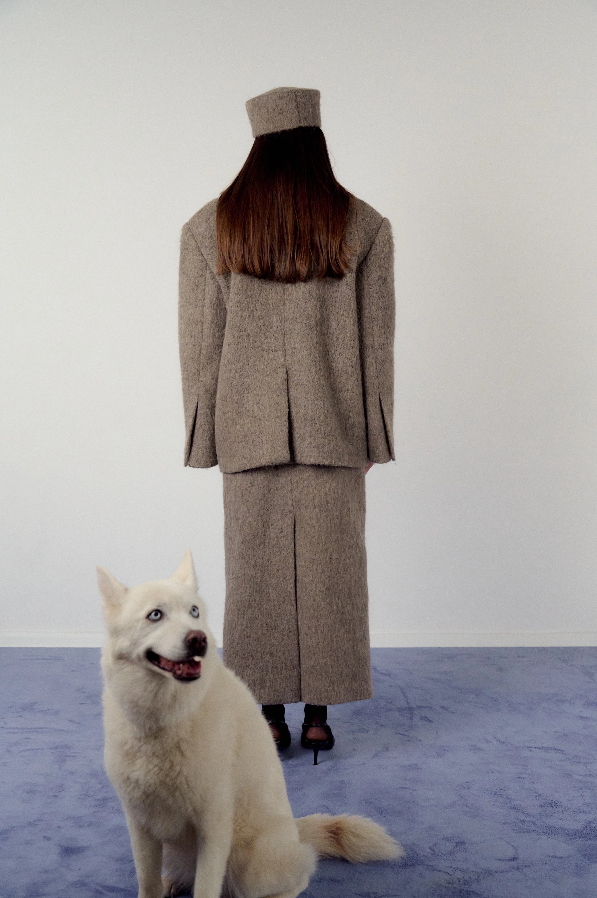 Blazer, but coat in warm grey