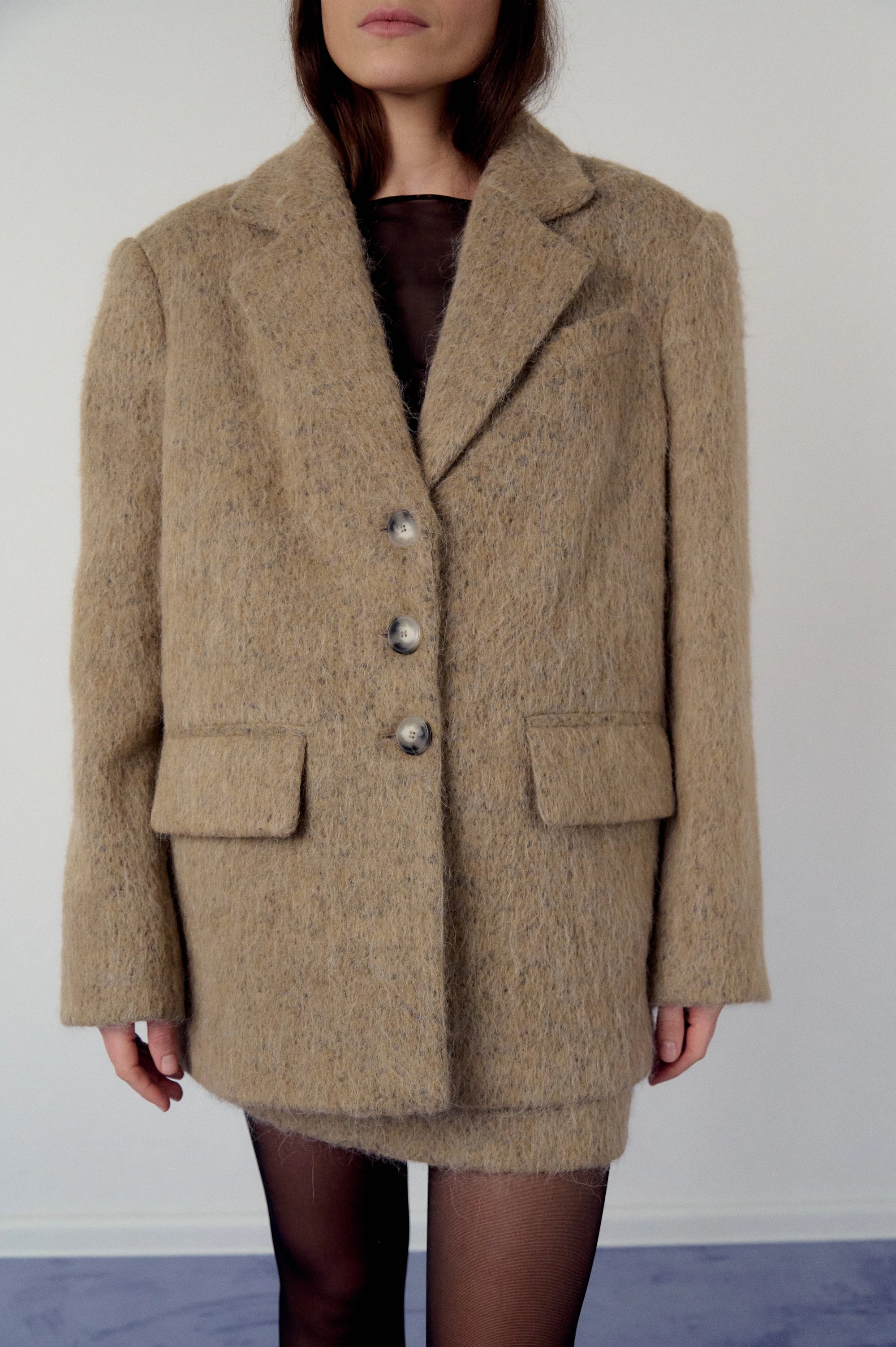 Blazer, but coat in sand