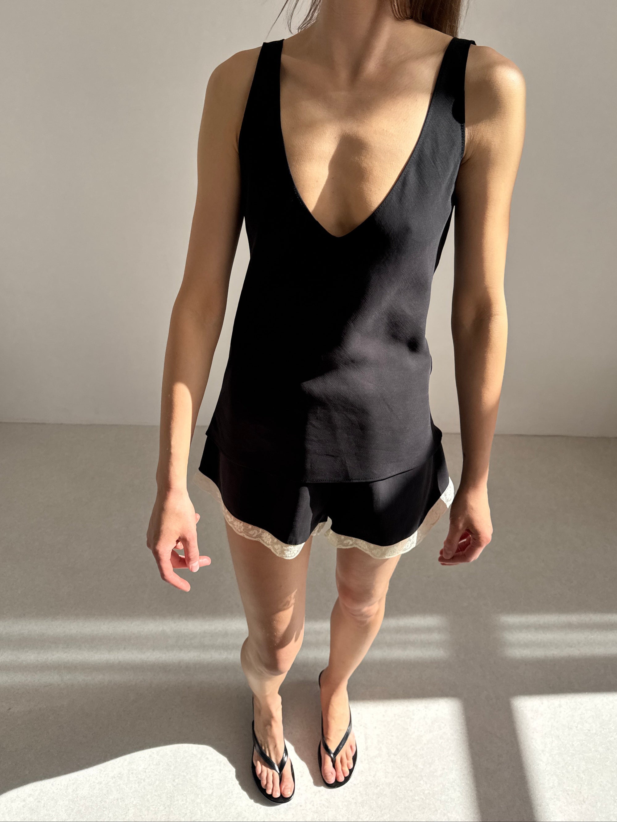 Graciosa top in cupro