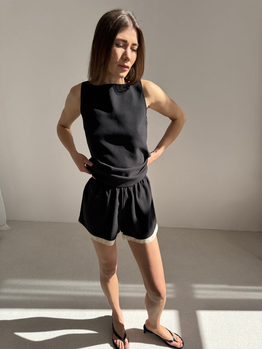 Graciosa top in cupro