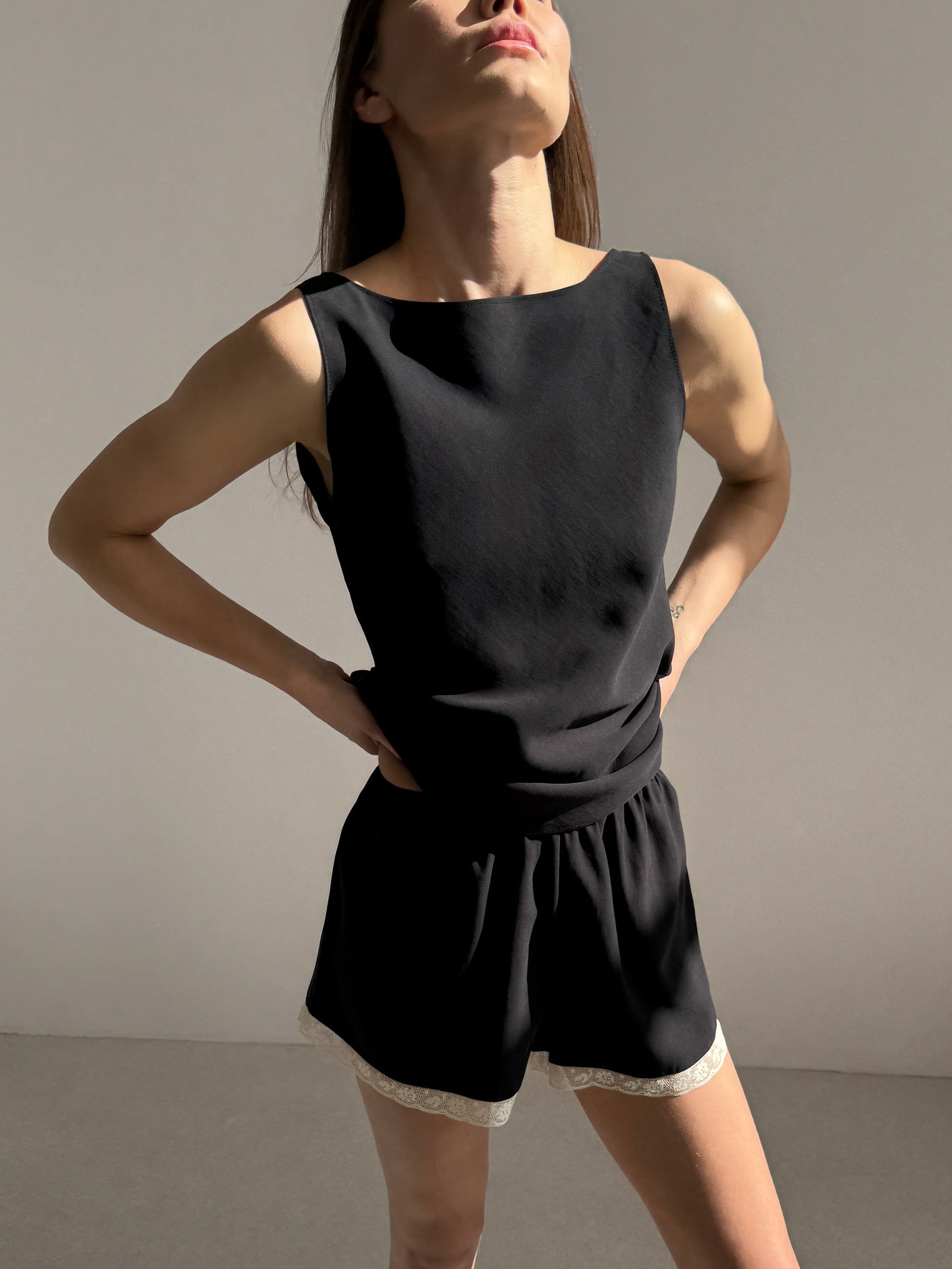 Graciosa top in cupro