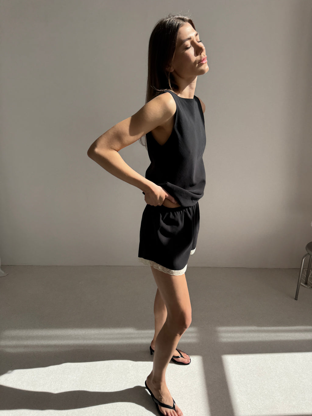 Graciosa lace cupro shorts
