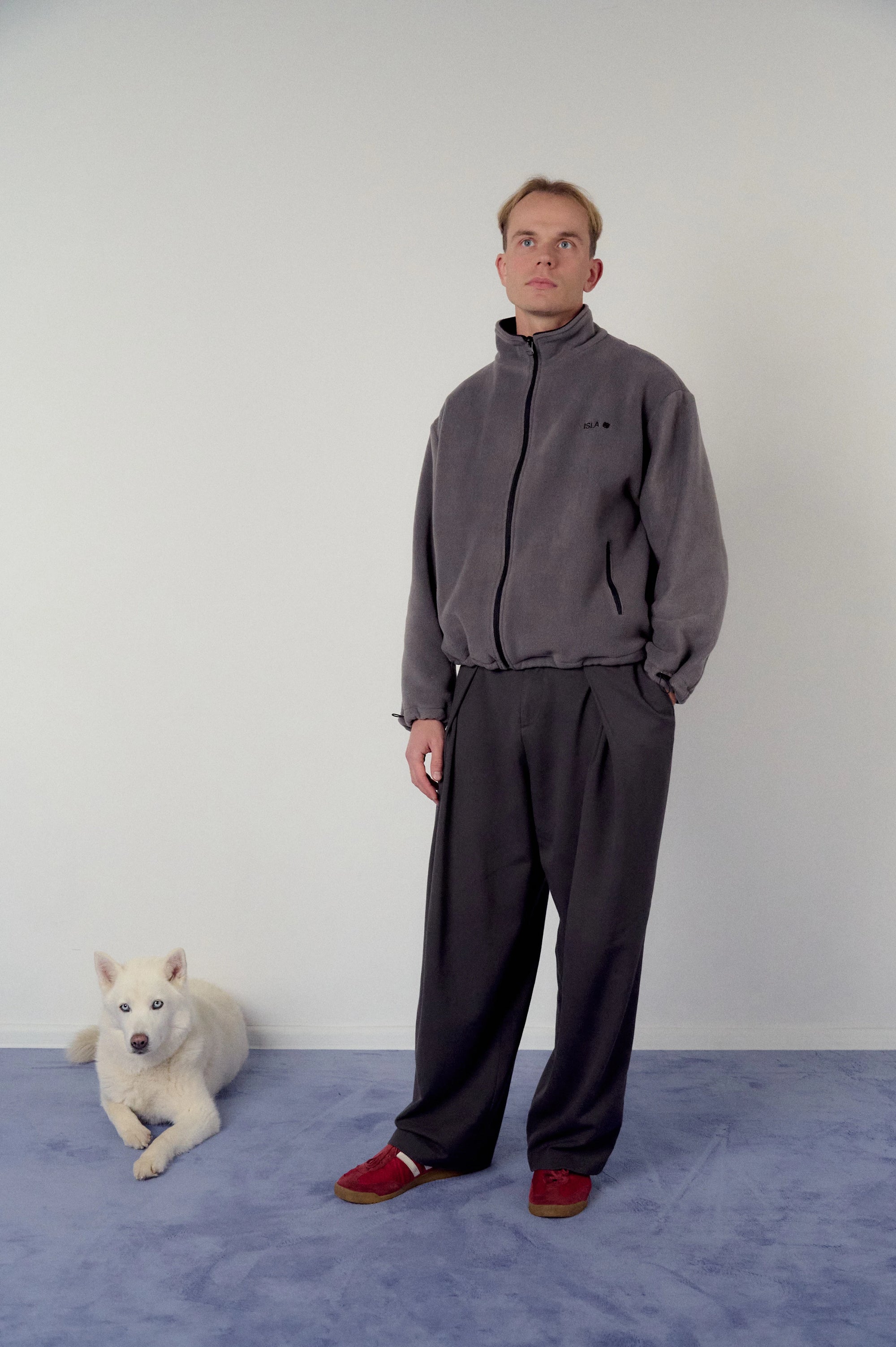 Fleece jacket in grey