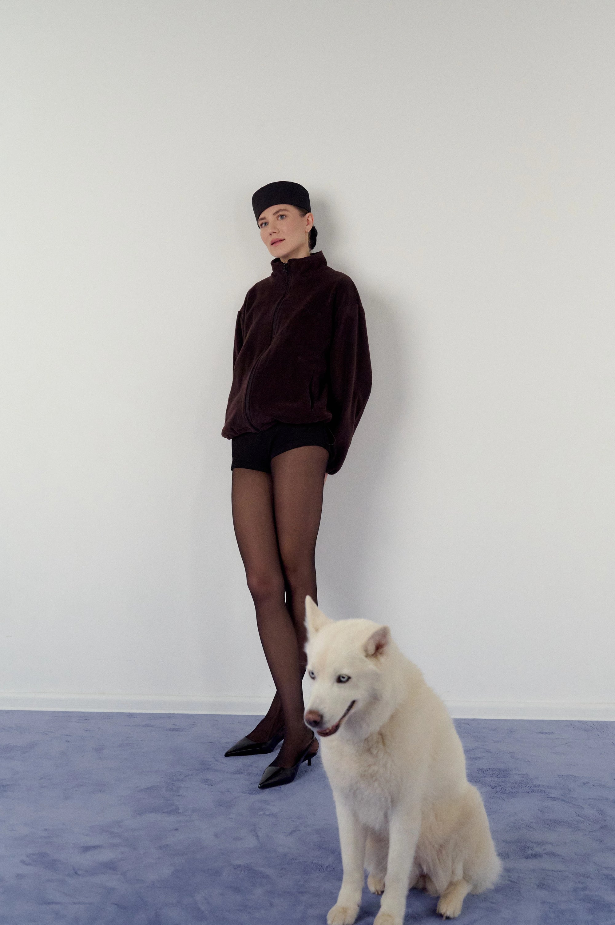 Fleece jacket in brown