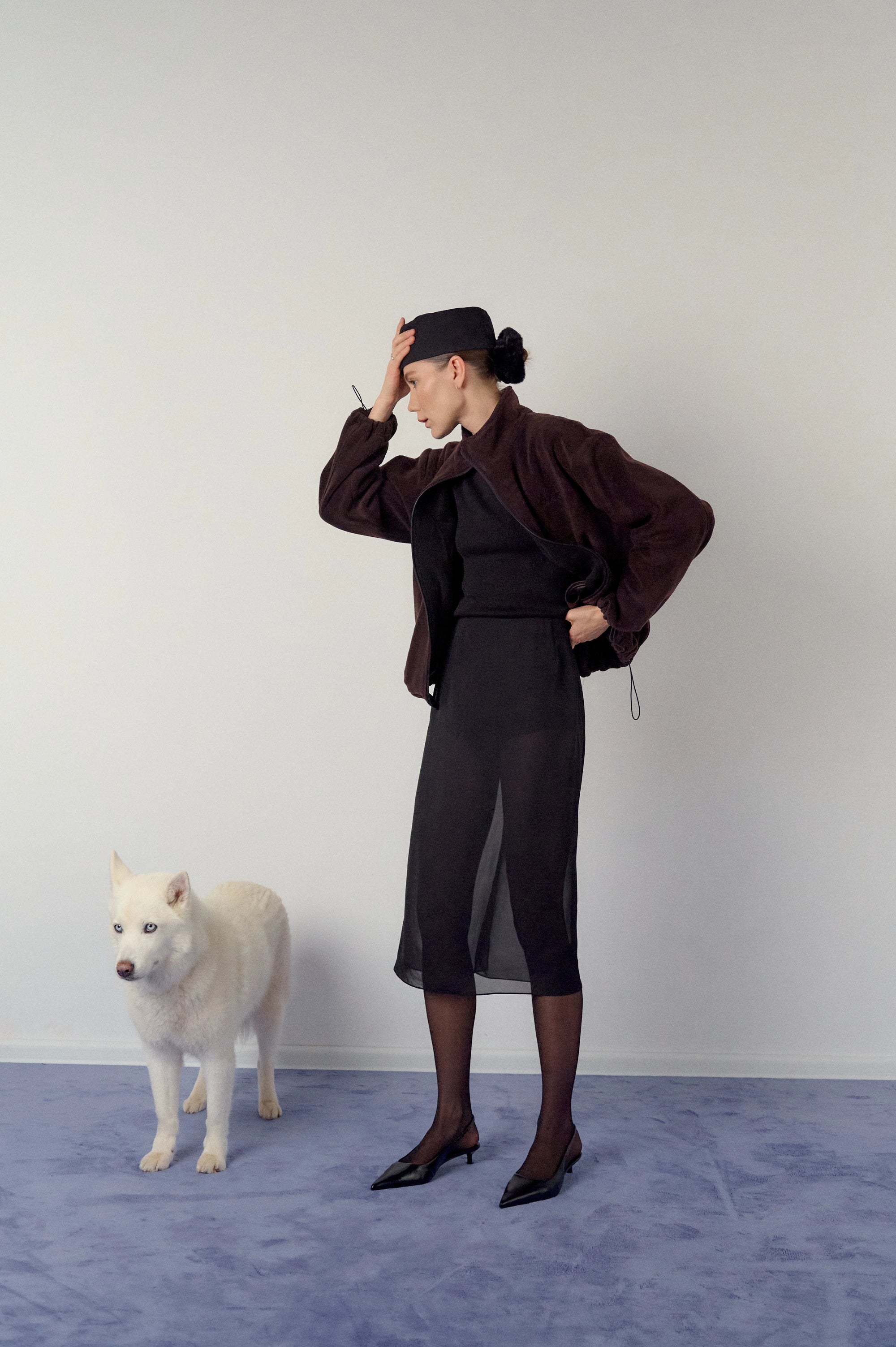 Fleece jacket in brown