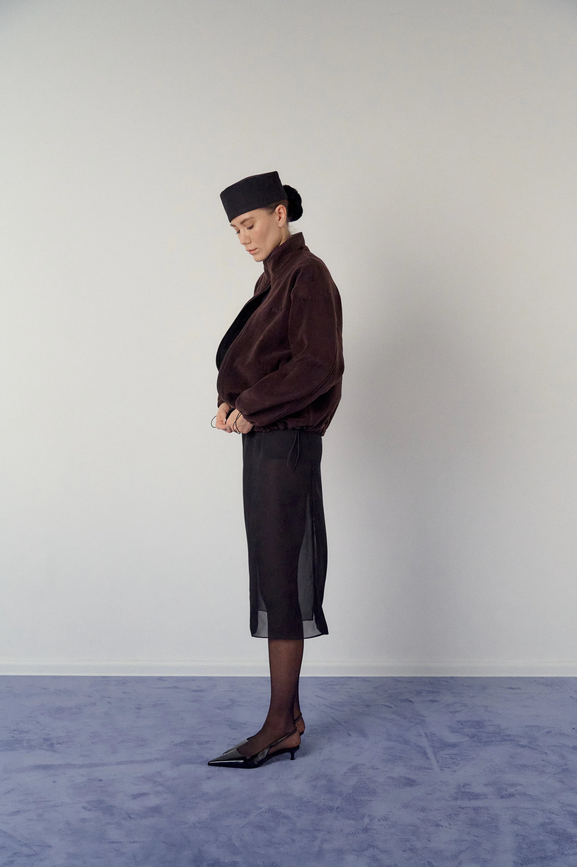 Fleece jacket in brown