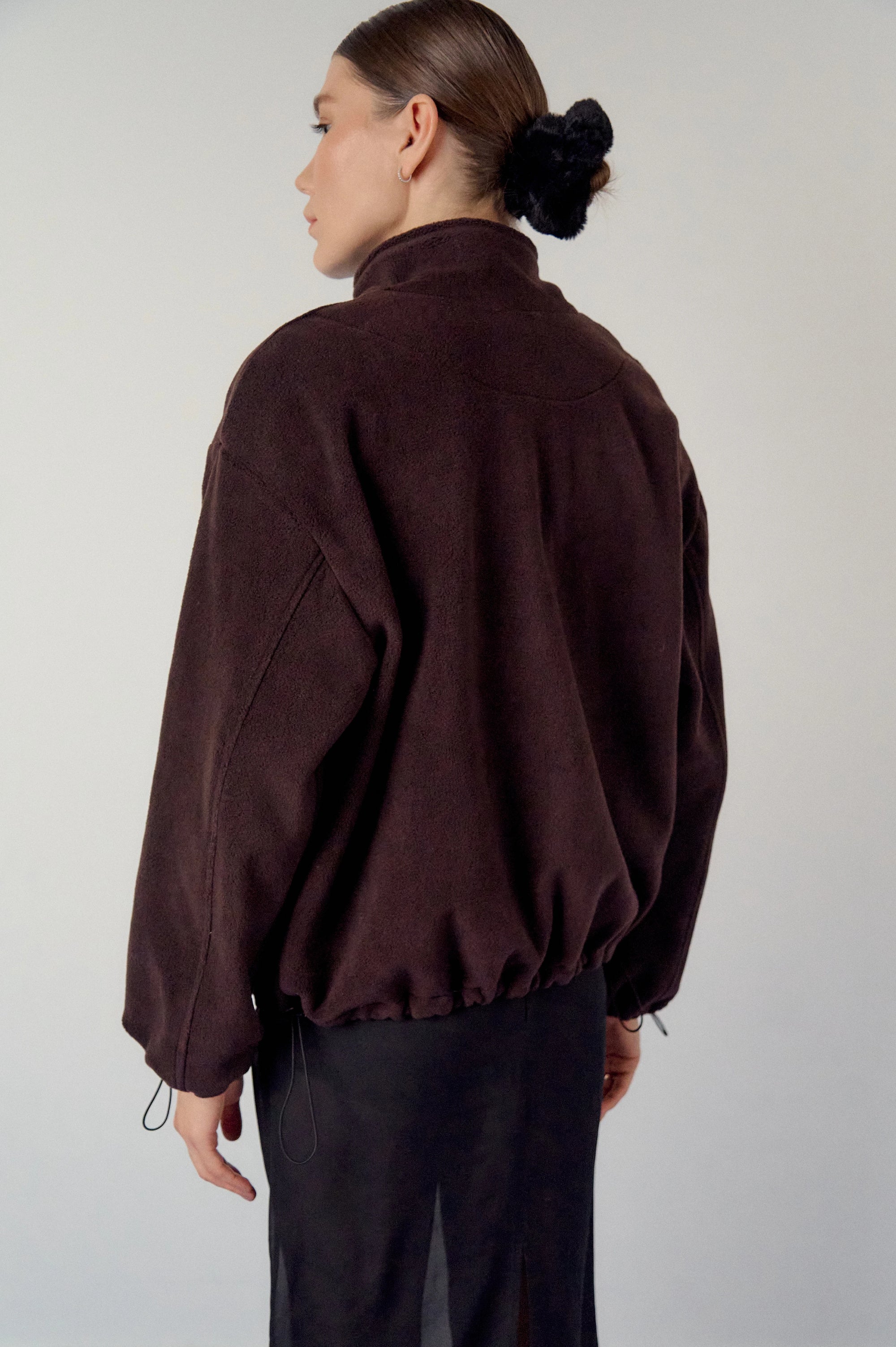 Fleece jacket in brown