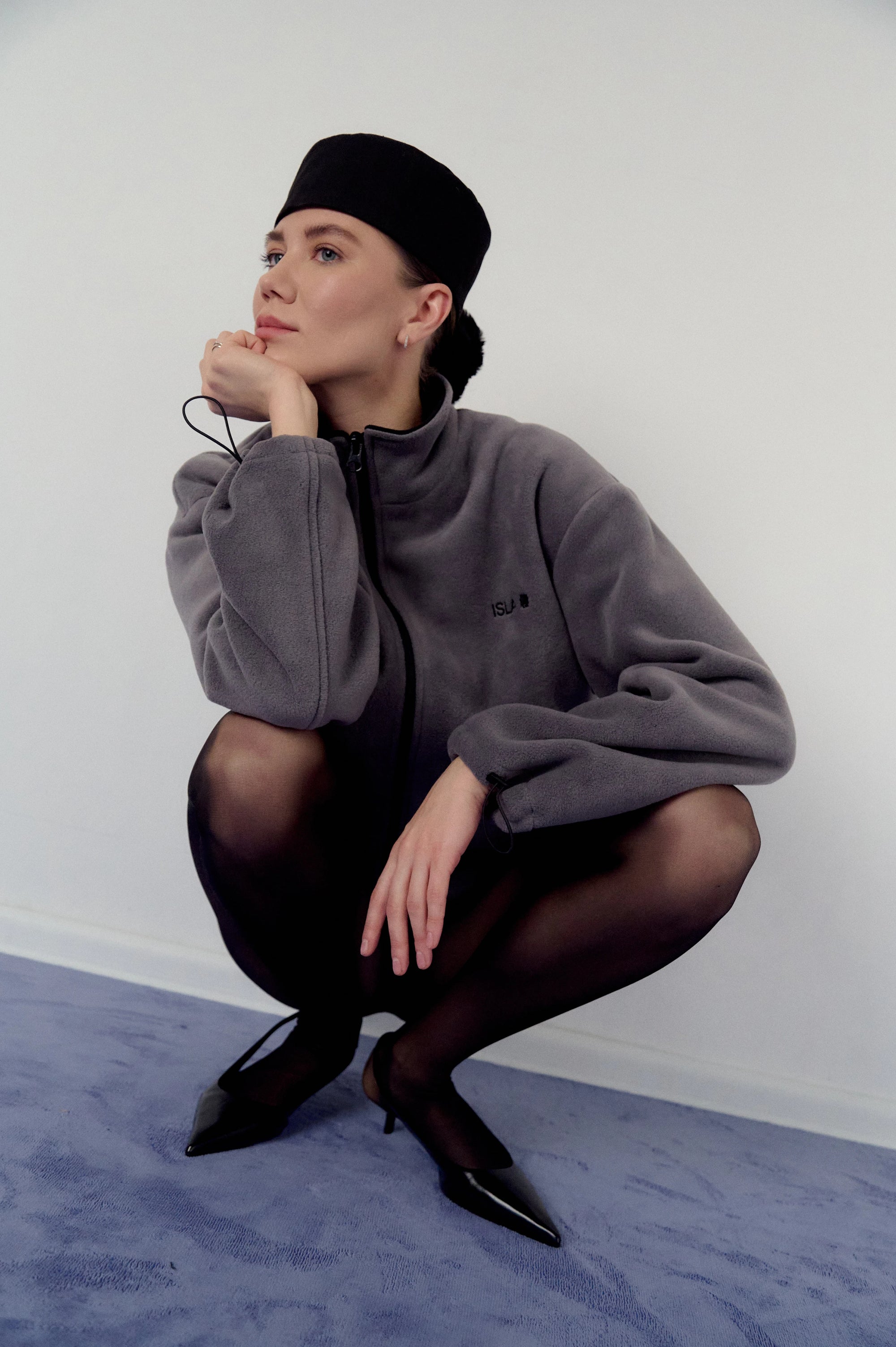 Fleece jacket in grey